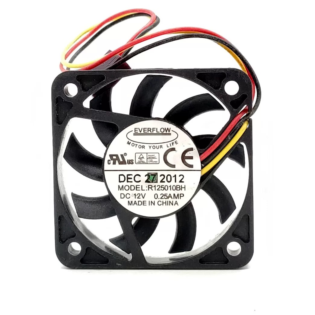 全新EVERFLOW R125010BH 5010 12V 0.25A 3线测速双滚珠散热风扇