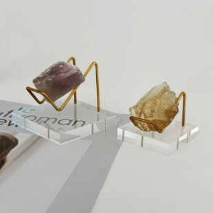 放石头的桌面支架玉石化石展览架文玩拍摄道具实木水晶底珠宝支架