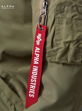 COLA潮玩阿尔法飞行夹克飘带手臂装饰带红色登山扣ALPHA新款飘带