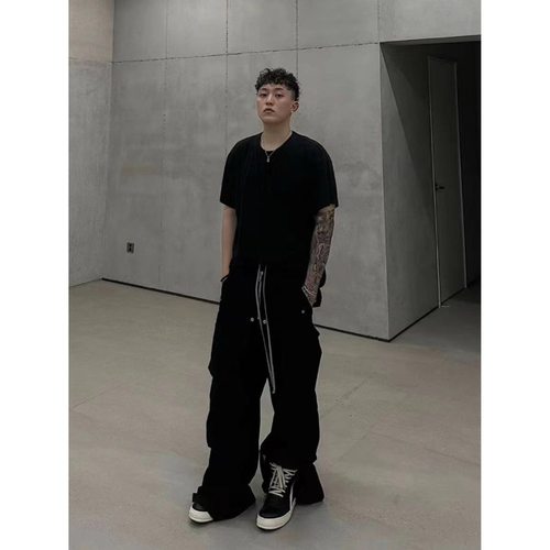 原标RO暗黑风格 23ss新款多口袋工装裤 cargo拖地阔腿喇叭休闲裤