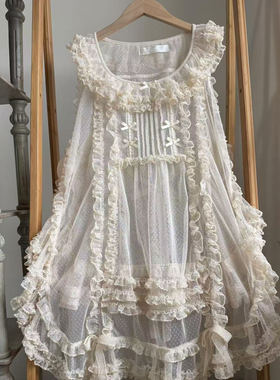 MONOGIRL[星雾诗]全款预约 点纱罩衫 蕾丝狗牙边版 lolita搭配