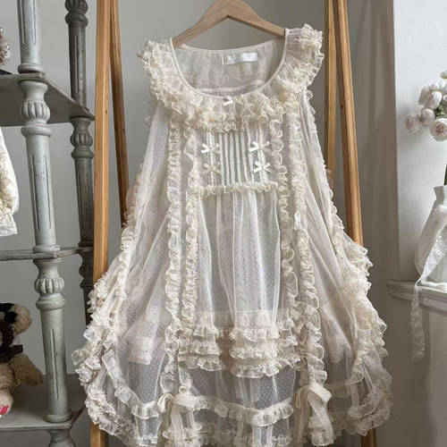 MONOGIRL[星雾诗]全款预约 点纱罩衫 蕾丝狗牙边版 lolita搭配