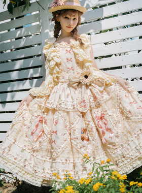 II预约II罗腾堡的小熊四团  印花lolita连衣裙 JSK1.0  定金