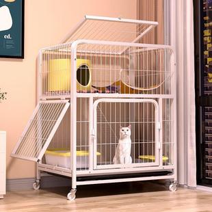 包邮 新疆 猫笼子家用室内宠物猫咪别墅带厕所一体超大自由空间猫舍