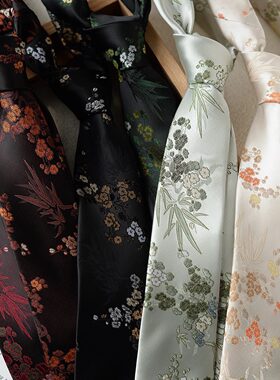新中式领带复古百搭高级感
