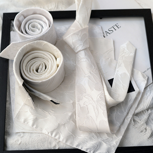 优雅白色领带宁静浪漫手打条纹高级感长款复古美式衬衫女男文艺潮