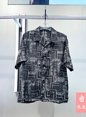 B2CJF222L 太平鸟男装2025年夏季新款几何图案短袖衬衫宽松外穿式