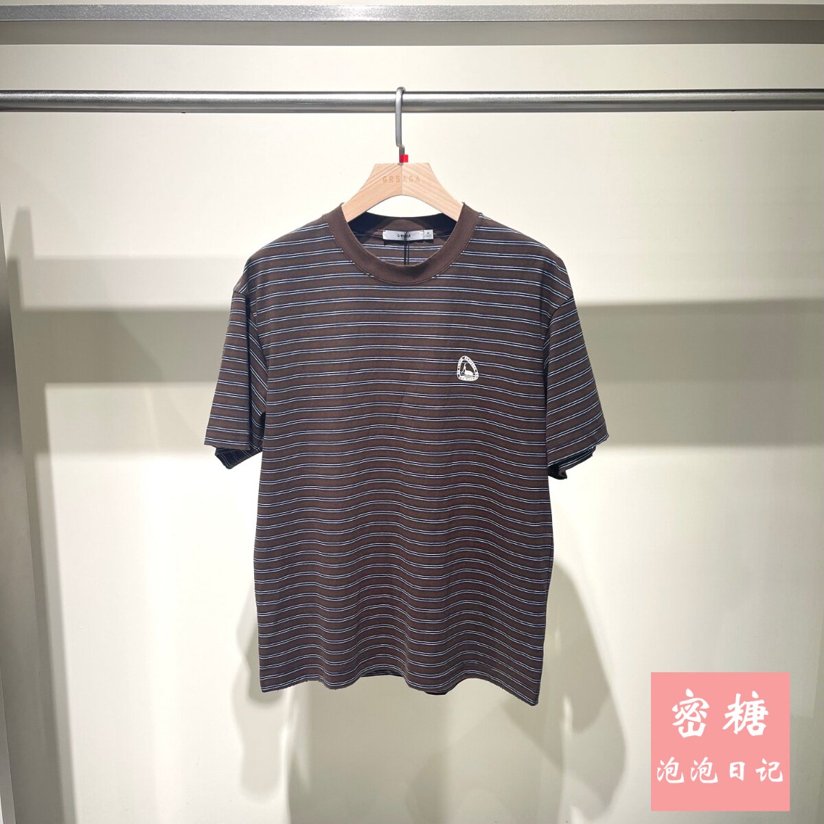 1RL23111127GRSAGA男装2026年夏季新款复古条纹风短袖T恤圆领休闲