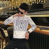 社会小伙秋季男士潮牌卫衣字母印花长袖套头上衣C203-5201P58控78，男装卫衣，电商C208