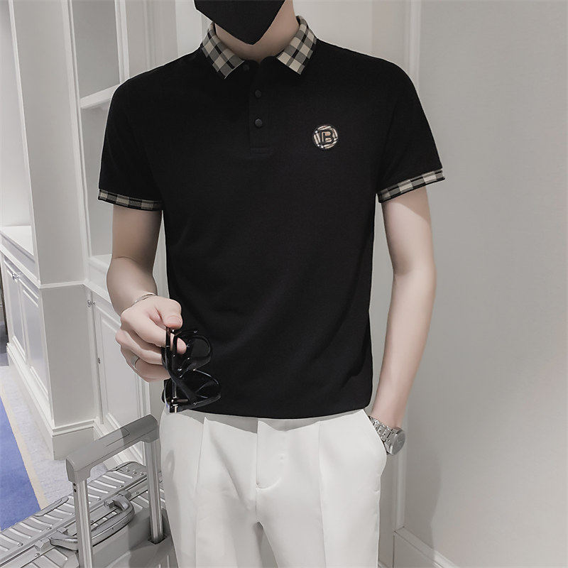 POLO衫男短袖夏季2026新款衬衫男士T恤修身翻领高端刺绣男装8808,男装T恤,电商C208