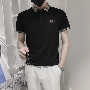 POLO衫男短袖夏季2026新款衬衫男士T恤修身翻领高端刺绣男装8808图片