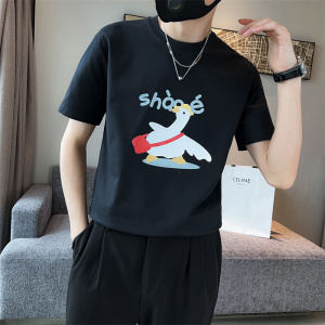 精神小伙夏季男士短袖t恤时尚潮流半袖纯棉印花体恤C203-8859-P38