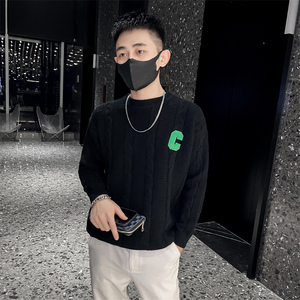 社会小伙秋冬季男士针织衫圆领套头线衣加厚保暖毛衣C203-8840P68图片