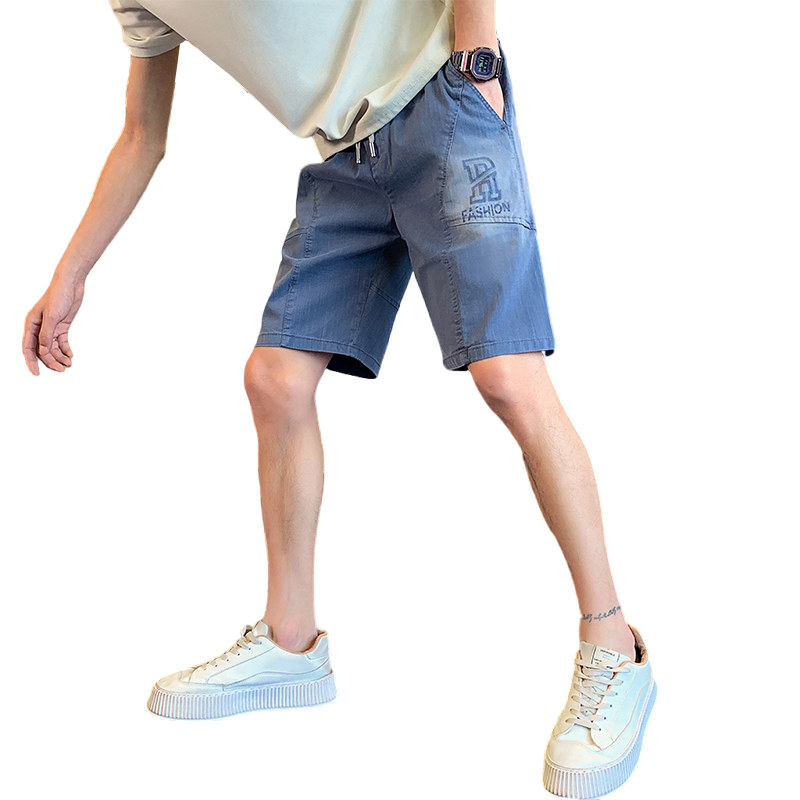 社会小伙夏季男士直筒短裤字母印花薄款牛仔五分裤C208-6760特P38,男装牛仔裤,电商C208