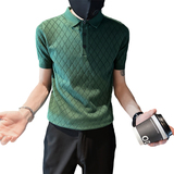 精神小伙夏季男士短袖t恤纯色修身绿色翻领polo衫C203-8868-特P48，男装T恤，电商C208