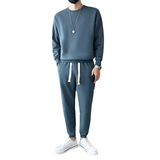 冬季圆领卫衣纯色卫裤套装男加绒加厚两件套6723（加绒套装）-P98，男装休闲裤，电商C208
