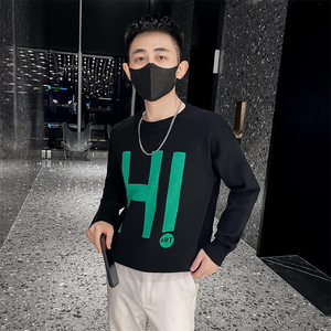 社会小伙修身型长袖套头针织衫秋冬季男士圆领毛衣C203-8841-P68图片