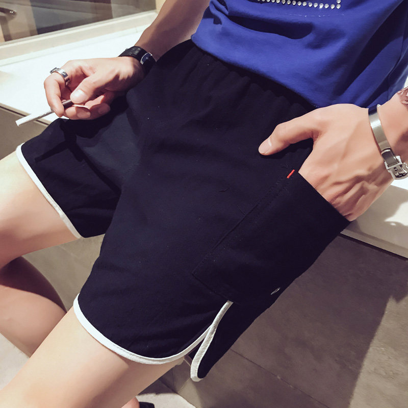 夏季男士新款亚麻短裤2022青少年学生撞色沙滩裤C203-6071-特P20，男装牛仔裤，电商C208