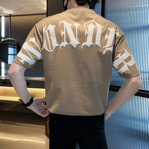时尚百搭青少年潮牌短袖t恤字母刺绣宽松男士体恤C208-8879-特P38图片