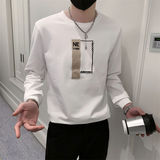 精神小伙春季男士圆领套头卫衣长袖修身刺绣上衣男C203-G5062-P48，男装卫衣，电商C208