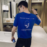 社会小伙网红款修身短袖针织衫夏季潮牌T恤男C203-22035-P38-控58，男装T恤，电商C208
