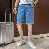 精神小伙夏季男士纯色牛仔短裤时尚潮流直筒五分裤C203-6001-P35，男装牛仔裤，电商C208