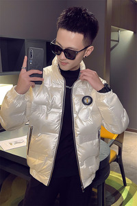 精神小伙修身亮面棉衣青年外穿活力棉服潮男外套上衣男1076P118图片