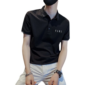 社会小伙夏季短袖印花T恤男时尚流行翻领修身Polo衫C203-8802-P58图片