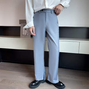 2025新款男生纯色西裤夏季薄款灰色休闲裤阔腿裤C203-6698-P58，男装西裤，电商C208