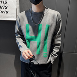 社会小伙修身型长袖套头针织衫秋冬季男士圆领毛衣C203-8841-P68，男装针织衫/毛衣，电商C208