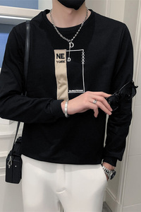 社会小伙春季男士圆领套头卫衣长袖修身刺绣上衣男C203-G5062-P48图片