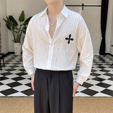 2025秋季新款男士高品质纯色衬衫轻熟风绿色休闲衬衣男C203-8834，男装衬衫，电商C208