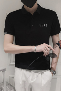 社会小伙夏季休闲Polo衫时尚潮流翻领印花短袖T恤男C203-8802-P58图片