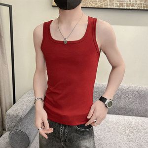 夏季青少年男生纯色背心2025新款休闲男士无袖t恤C203-8826-P28，男装背心/马甲，电商C208