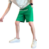 夏季男士绿色休闲五分裤时尚潮流新款个性短裤男C208-6754-特P38，男装牛仔裤，电商C208