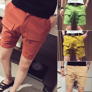 精神小伙夏季男士工装裤时尚休闲青年直筒短裤男C203-604-P38控58