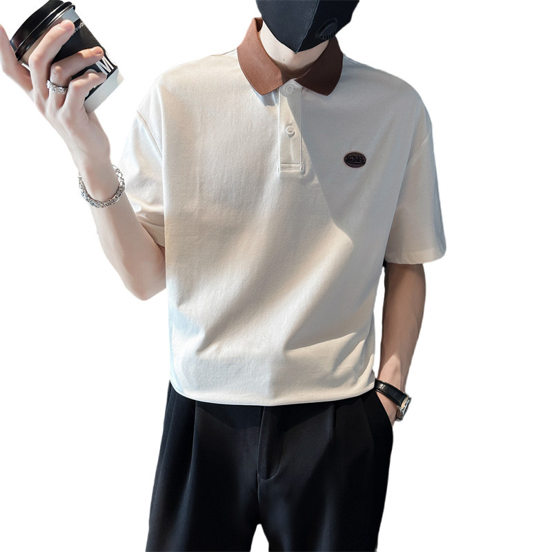 社会小伙夏季短袖t恤男潮流刺绣体恤翻领半袖polo衫C203-8861-P58,男装T恤,电商C208