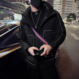 社会小伙连帽保暖羽绒服立体贴袋工装休闲外套男C203-5136-特P165，男装羽绒服，电商C208