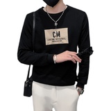 社会小伙春季男士圆领套头卫衣刺绣修身上衣C203-5060-P4868，男装卫衣，电商C208