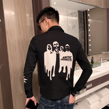 精神小伙男士长袖印花衬衫2026新款潮流休闲外套C203-1004P55控78，男装衬衫，电商C208