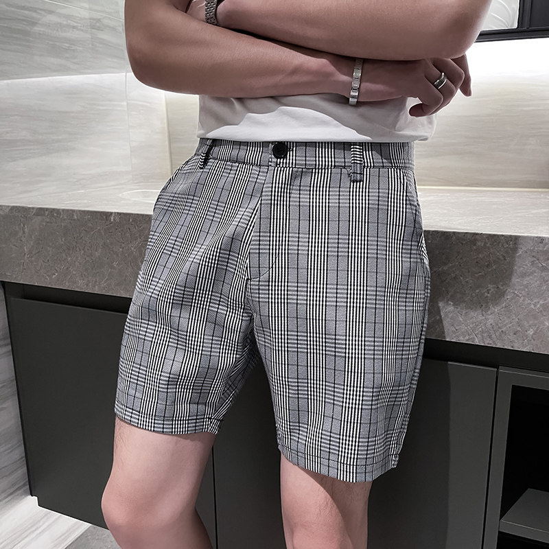 精神小伙夏季男士直筒小西裤时尚潮牌个性短裤C203-602-P38控58,男装牛仔裤,电商C208