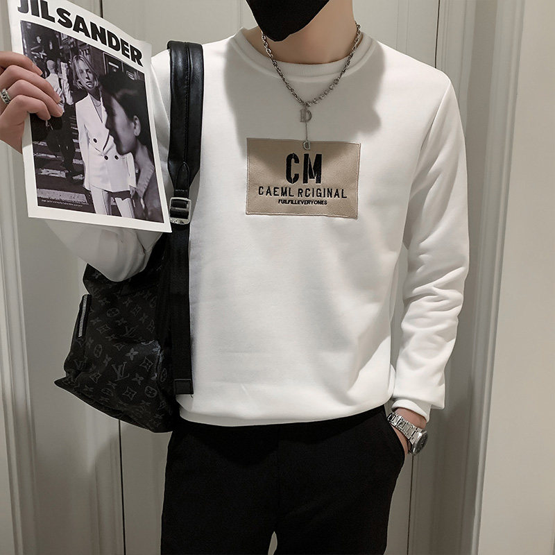 精神小伙春季男士圆领套头卫衣刺绣修身上衣C203-5060-P4868，男装卫衣，电商C208