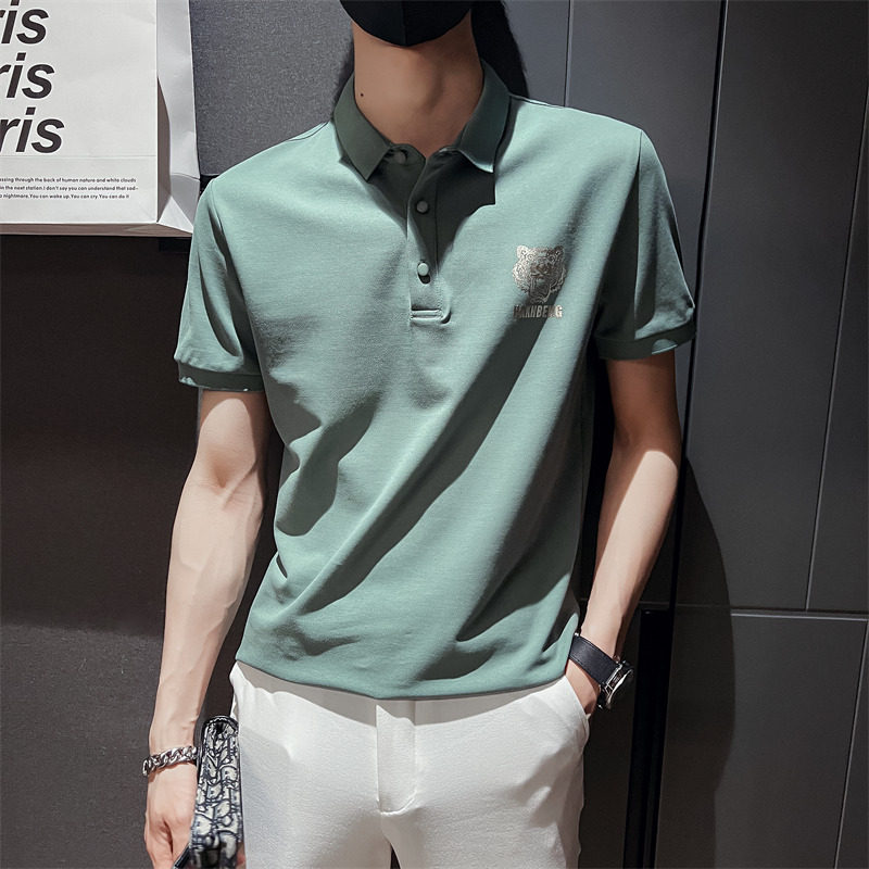 2026夏季男士新款短袖翻领Polo衫老虎印花套头T恤男C203-8803-P58图片