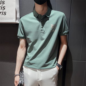 2026夏季男士新款短袖翻领Polo衫休闲百搭个性T恤男C203-8803-P58图片