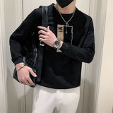 精神小伙春季男士圆领套头卫衣长袖修身刺绣上衣男C203-G5062-P48，男装卫衣，电商C208