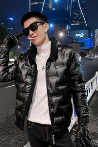 社会小伙冬季潮流短款羽绒服轻薄男士立领外套C203-5122P160控228图片