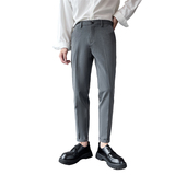 精神小伙男士纯色修身小西裤春夏季薄款冰丝休闲裤C203-6709-P58，男装西裤，电商C208