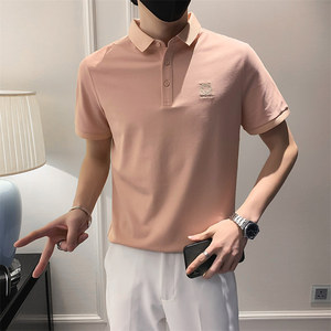 青少年夏季半袖绣花Polo衫时尚百搭男士修身短袖t恤C203-8816-P58图片