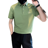 2025夏季新款男生潮牌Polo衫绿色帅气百搭短袖t恤男C203-8853-P58，男装T恤，电商C208