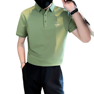 2025夏季新款男生潮牌Polo衫绿色帅气百搭短袖t恤男C203-8853-P58图片